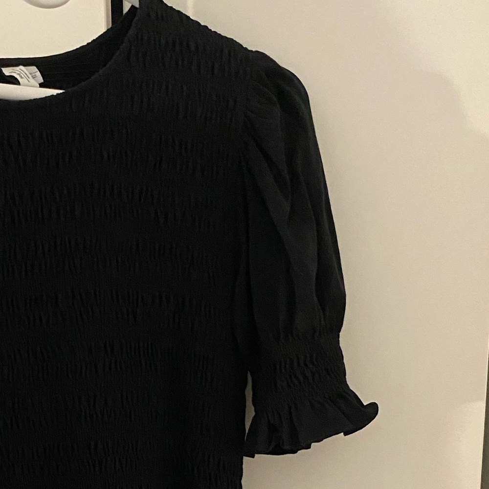 & Other Stories Black puff sleeve dress
